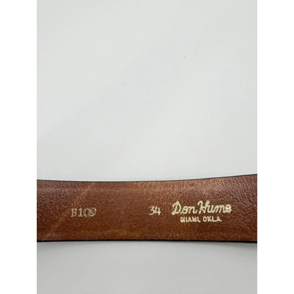Don Hume Black Leather Trouser Belt B109 Solid Brass Buckle Duty Uniform Belt
